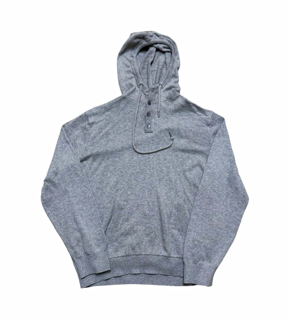 L.L.Bean Men’s XL Regular Gray Pullover Hoodie Cotton Knit Drawstring Solid